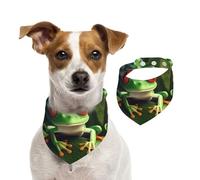 Summer Bandanas for Dogs Cute Frog Dog Bandanas Washable Adjustable Dog Triangle Scarf Bibs Cute Pet Bibs for Medium Large Dogs Puppy and Cats Medium