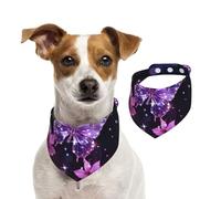 Summer Bandanas for Dogs Cute Purple Butterfly Dog Bandanas Washable Adjustable Dog Triangle Scarf Bibs Cute Pet Bibs for Medium Large Dogs Puppy and Cats Small