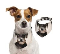 Summer Bandanas for Dogs Cute Schnauzer Dog Bandanas Washable Adjustable Dog Triangle Scarf Bibs Cute Pet Bibs for Medium Large Dogs Puppy and Cats Medium