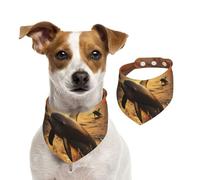Summer Bandanas for Dogs Dolphin and Sunset Dog Bandanas Washable Adjustable Dog Triangle Scarf Bibs Cute Pet Bibs for Medium Large Dogs Puppy and Cats Small
