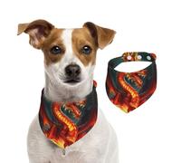 Summer Bandanas for Dogs Dragon King in Fire Dog Bandanas Washable Adjustable Dog Triangle Scarf Bibs Cute Pet Bibs for Medium Large Dogs Puppy and Cats Large