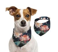 Summer Bandanas for Dogs Dragonfly and Lotus Dog Bandanas Washable Adjustable Dog Triangle Scarf Bibs Cute Pet Bibs for Medium Large Dogs Puppy and Cats Small