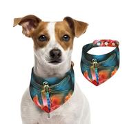 Summer Bandanas for Dogs Dragonfly On The Flower Dog Bandanas Washable Adjustable Dog Triangle Scarf Bibs Cute Pet Bibs for Medium Large Dogs Puppy and Cats Small