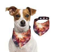 Summer Bandanas for Dogs Explosion Firework Dog Bandanas Washable Adjustable Dog Triangle Scarf Bibs Cute Pet Bibs for Medium Large Dogs Puppy and Cats Small