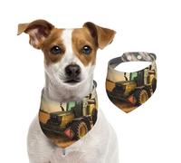 Summer Bandanas for Dogs Farm Tractor Harvest Dog Bandanas Washable Adjustable Dog Triangle Scarf Bibs Cute Pet Bibs for Medium Large Dogs Puppy and Cats Small