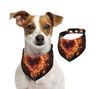 Summer Bandanas for Dogs Fire Flowers and Heart Dog Bandanas Washable Adjustable Dog Triangle Scarf Bibs Cute Pet Bibs for Medium Large Dogs Puppy and Cats Small