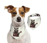 Summer Bandanas for Dogs Funny Raccoon Dog Bandanas Washable Adjustable Dog Triangle Scarf Bibs Cute Pet Bibs for Medium Large Dogs Puppy and Cats Medium