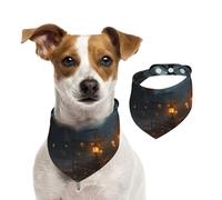 Summer Bandanas for Dogs Gloomy Castle and Witch Dog Bandanas Washable Adjustable Dog Triangle Scarf Bibs Cute Pet Bibs for Medium Large Dogs Puppy and Cats Medium