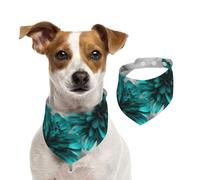 Summer Bandanas for Dogs Gray Teal Flower Butterfly Dog Bandanas Washable Adjustable Dog Triangle Scarf Bibs Cute Pet Bibs for Medium Large Dogs Puppy and Cats Medium