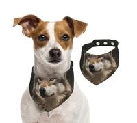 Summer Bandanas for Dogs Gray Wolf Dog Bandanas Washable Adjustable Dog Triangle Scarf Bibs Cute Pet Bibs for Medium Large Dogs Puppy and Cats Medium