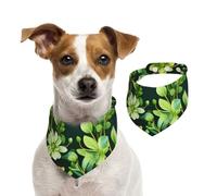 Summer Bandanas for Dogs Green Floral Dog Bandanas Washable Adjustable Dog Triangle Scarf Bibs Cute Pet Bibs for Medium Large Dogs Puppy and Cats Small