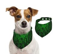 Summer Bandanas for Dogs Green Number Binary Dog Bandanas Washable Adjustable Dog Triangle Scarf Bibs Cute Pet Bibs for Medium Large Dogs Puppy and Cats Medium