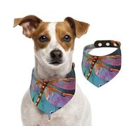Summer Bandanas for Dogs Hand Painted Dragonfly Dog Bandanas Washable Adjustable Dog Triangle Scarf Bibs Cute Pet Bibs for Medium Large Dogs Puppy and Cats Small