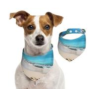 Summer Bandanas for Dogs Hawaiian Beach with Palm Trees Dog Bandanas Washable Adjustable Dog Triangle Scarf Bibs Cute Pet Bibs for Medium Large Dogs Puppy and Cats Large