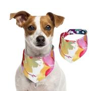 Summer Bandanas for Dogs Hawaiian Flower Print Dog Bandanas Washable Adjustable Dog Triangle Scarf Bibs Cute Pet Bibs for Medium Large Dogs Puppy and Cats Medium
