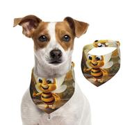 Summer Bandanas for Dogs Honey Bee Dog Bandanas Washable Adjustable Dog Triangle Scarf Bibs Cute Pet Bibs for Medium Large Dogs Puppy and Cats Small
