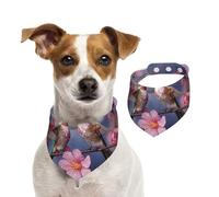 Summer Bandanas for Dogs Humming Birds with Pink Dog Bandanas Washable Adjustable Dog Triangle Scarf Bibs Cute Pet Bibs for Medium Large Dogs Puppy and Cats Small