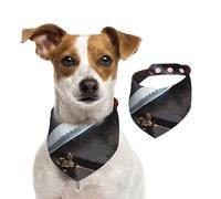 Summer Bandanas for Dogs Japan Samurai Sword Dog Bandanas Washable Adjustable Dog Triangle Scarf Bibs Cute Pet Bibs for Medium Large Dogs Puppy and Cats Small