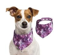 Summer Bandanas for Dogs Lilac Flowers Dog Bandanas Washable Adjustable Dog Triangle Scarf Bibs Cute Pet Bibs for Medium Large Dogs Puppy and Cats Small