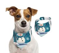 Summer Bandanas for Dogs Lovely Christmas Cartoon Skiing Snowman Snowflake Dog Bandanas Washable Adjustable Dog Triangle Scarf Bibs Cute Pet Bibs for Medium Large Dogs Puppy and Cats Small