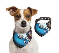 Summer Bandanas for Dogs Magic Electric Guitar Music Dog Bandanas Washable Adjustable Dog Triangle Scarf Bibs Cute Pet Bibs for Medium Large Dogs Puppy and Cats Medium