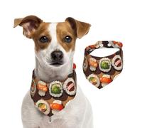 Summer Bandanas for Dogs Many Sushi Food Dog Bandanas Washable Adjustable Dog Triangle Scarf Bibs Cute Pet Bibs for Medium Large Dogs Puppy and Cats Small