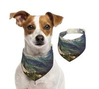 Summer Bandanas for Dogs Mountains Scenery Dog Bandanas Washable Adjustable Dog Triangle Scarf Bibs Cute Pet Bibs for Medium Large Dogs Puppy and Cats Large