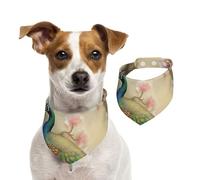 Summer Bandanas for Dogs Oriental Peacock On Flower Tree Dog Bandanas Washable Adjustable Dog Triangle Scarf Bibs Cute Pet Bibs for Medium Large Dogs Puppy and Cats Small