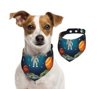 Summer Bandanas for Dogs Outer Space Rocket Astronaut Dog Bandanas Washable Adjustable Dog Triangle Scarf Bibs Cute Pet Bibs for Medium Large Dogs Puppy and Cats Medium