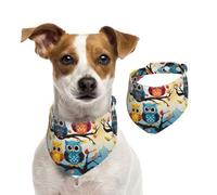 Summer Bandanas for Dogs Owls On Tree Branches Dog Bandanas Washable Adjustable Dog Triangle Scarf Bibs Cute Pet Bibs for Medium Large Dogs Puppy and Cats Large