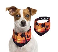 Summer Bandanas for Dogs Palm Tree Summer Sunset Dog Bandanas Washable Adjustable Dog Triangle Scarf Bibs Cute Pet Bibs for Medium Large Dogs Puppy and Cats Large