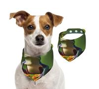 Summer Bandanas for Dogs Peace Frog Tree Dog Bandanas Washable Adjustable Dog Triangle Scarf Bibs Cute Pet Bibs for Medium Large Dogs Puppy and Cats Large