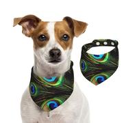 Summer Bandanas for Dogs Peacock Feathers Dog Bandanas Washable Adjustable Dog Triangle Scarf Bibs Cute Pet Bibs for Medium Large Dogs Puppy and Cats Small