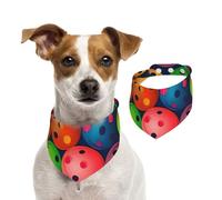 Summer Bandanas for Dogs Pickleball Balls Colors Pattern Dog Bandanas Washable Adjustable Dog Triangle Scarf Bibs Cute Pet Bibs for Medium Large Dogs Puppy and Cats Large