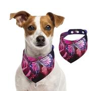 Summer Bandanas for Dogs Pink Butterfly Dog Bandanas Washable Adjustable Dog Triangle Scarf Bibs Cute Pet Bibs for Medium Large Dogs Puppy and Cats Medium