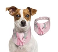 Summer Bandanas for Dogs Pink Elephant Dog Bandanas Washable Adjustable Dog Triangle Scarf Bibs Cute Pet Bibs for Medium Large Dogs Puppy and Cats Large