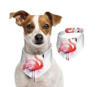 Summer Bandanas for Dogs Pink Flamingo Watercolor Dog Bandanas Washable Adjustable Dog Triangle Scarf Bibs Cute Pet Bibs for Medium Large Dogs Puppy and Cats Medium