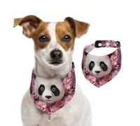 Summer Bandanas for Dogs Pink Panda Dog Bandanas Washable Adjustable Dog Triangle Scarf Bibs Cute Pet Bibs for Medium Large Dogs Puppy and Cats Large