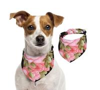 Summer Bandanas for Dogs Pink Rose Dog Bandanas Washable Adjustable Dog Triangle Scarf Bibs Cute Pet Bibs for Medium Large Dogs Puppy and Cats Small
