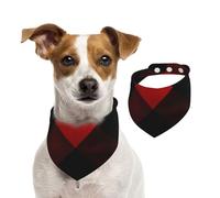 Summer Bandanas for Dogs Plaid Red and Black Dog Bandanas Washable Adjustable Dog Triangle Scarf Bibs Cute Pet Bibs for Medium Large Dogs Puppy and Cats Small