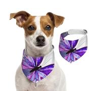 Summer Bandanas for Dogs Purple Butterfly Dog Bandanas Washable Adjustable Dog Triangle Scarf Bibs Cute Pet Bibs for Medium Large Dogs Puppy and Cats Large
