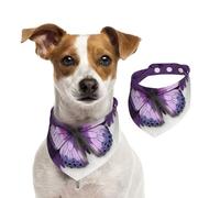 Summer Bandanas for Dogs Purple Butterfly Dog Bandanas Washable Adjustable Dog Triangle Scarf Bibs Cute Pet Bibs for Medium Large Dogs Puppy and Cats Small