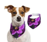 Summer Bandanas for Dogs Purple Flower Dog Bandanas Washable Adjustable Dog Triangle Scarf Bibs Cute Pet Bibs for Medium Large Dogs Puppy and Cats Small