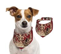Summer Bandanas for Dogs Red Crown Dog Bandanas Washable Adjustable Dog Triangle Scarf Bibs Cute Pet Bibs for Medium Large Dogs Puppy and Cats Medium