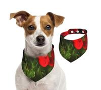 Summer Bandanas for Dogs Red Geraniums1 Dog Bandanas Washable Adjustable Dog Triangle Scarf Bibs Cute Pet Bibs for Medium Large Dogs Puppy and Cats Medium