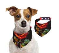 Summer Bandanas for Dogs Red Rose Art Dog Bandanas Washable Adjustable Dog Triangle Scarf Bibs Cute Pet Bibs for Medium Large Dogs Puppy and Cats Medium