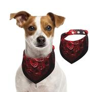 Summer Bandanas for Dogs Red Rose Love Heart Dog Bandanas Washable Adjustable Dog Triangle Scarf Bibs Cute Pet Bibs for Medium Large Dogs Puppy and Cats Medium