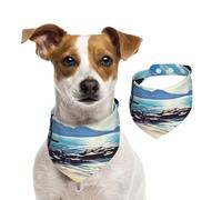 Summer Bandanas for Dogs Relaxed Beach Dog Bandanas Washable Adjustable Dog Triangle Scarf Bibs Cute Pet Bibs for Medium Large Dogs Puppy and Cats Medium