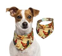 Summer Bandanas for Dogs Roast Chicken Hen Farm Dog Bandanas Washable Adjustable Dog Triangle Scarf Bibs Cute Pet Bibs for Medium Large Dogs Puppy and Cats Small