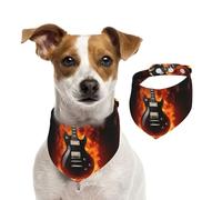Summer Bandanas for Dogs Rock Guitar Dog Bandanas Washable Adjustable Dog Triangle Scarf Bibs Cute Pet Bibs for Medium Large Dogs Puppy and Cats Small